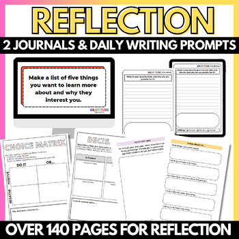 Preview of BUNDLE Student Reflection Journal for Growth & Wellbeing: PDF & DIGITAL PPTX