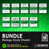 BUNDLE - Study Sheets for Biology