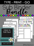 BUNDLE: Substitute Binder- Editable Covers & Forms and 1st