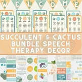 BUNDLE Succulent & Cactus Speech Therapy Classroom Decor &