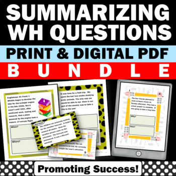 Preview of Wh Questions Speech Therapy Who What Where When Why How Worksheets Activities
