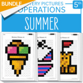 BUNDLE Summer - End of year Activity - Math Mystery Pictur