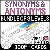 Synonyms and Antonyms Vocabulary BOOM™ CARDS Speech Therapy BUNDLE