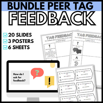 Preview of Peer Feedback - TAG Peer Feedback: Worksheets, Posters, Tags & Presentation PDF