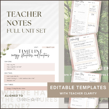Preview of BUNDLE Teacher Notes for IQWST LS1 Complete Set with Learning Targets