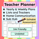 BUNDLE Teacher Planner - Undated, Ink-friendly with BONUS 