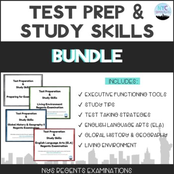Preview of BUNDLE Test Preparation & Study Skills: Living Environment, Global History & ELA