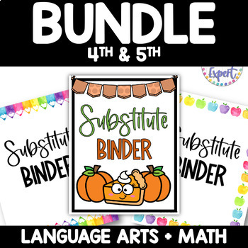 Preview of BUNDLE Thanksgiving Emergency Sub Plans: Reading, Writing, and Math