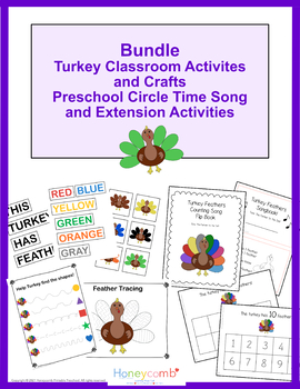 Preview of BUNDLE - Thanksgiving Turkey Activities and Circle Time Song