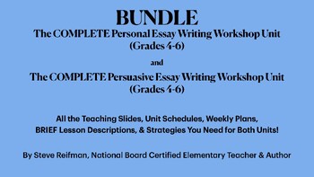 Preview of BUNDLE: The COMPLETE Personal & Persuasive Essay Writing Workshop Units (Gr 4-6)