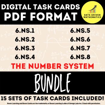 Preview of BUNDLE - The Number System (6.NS) Digital Task Cards - PDF Format - Easel by TPT