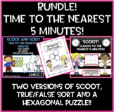 BUNDLE!  Time to the Nearest 5 Minutes!  SCOOT, SORT and PUZZLE!!