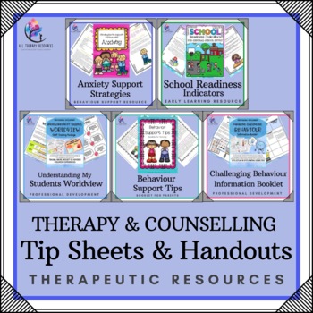 Preview of BUNDLE - Tip Sheets and Handouts - Variety of Counselling and Therapy Themed