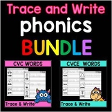 BUNDLE: Trace and Write Worksheets || Phonics || CVC, CVCE
