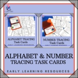 BUNDLE -Tracing Numbers and Letters Task Card Sets - Kinde