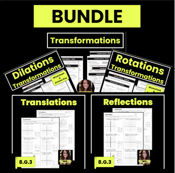 Preview of BUNDLE | Transformations | Rotations, Reflections, Translations, & Dilations