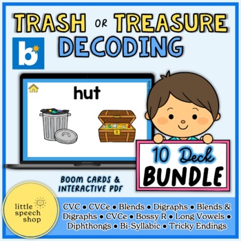 Preview of Trash Treasure Decoding - 10 Deck BUNDLE - Interactive PDF and Boom Cards™