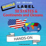 Labeling the Continents Oceans States Printables