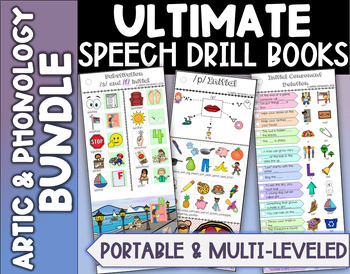Preview of BUNDLE Ultimate Articulation & Minimal Pairs Drill Books for Speech Therapy