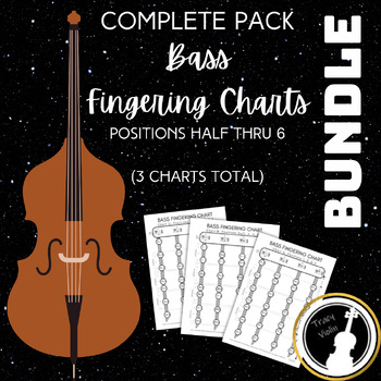 Preview of BUNDLE: Ultimate Bass Fingering Charts - Positions Half to 6 - Complete Pack