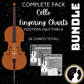 Preview of BUNDLE: Ultimate Cello Fingering Charts - Half to Thumb Position | Complete Pack
