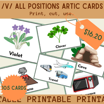 Preview of BUNDLE: V-All Positions Articulation Flashcards: 105 CARD SET