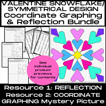 Preview of BUNDLE: VALENTINE COORDINATE GRAPHING & REFLECTION Pictures-Bulletin Board Art