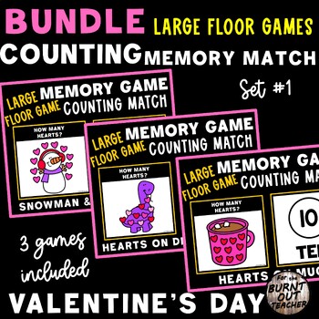 Preview of BUNDLE VALENTINE'S DAY LARGE FLOOR MEMORY COUNT & MATCH GAMES COUNTING MATCHING