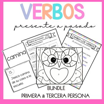Preview of BUNDLE VERBOS: TASK CARDS, CÓDIGO DEL COLOR, LECTURA Y ESCRITURA