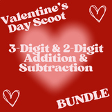 BUNDLE - Valentine's Day Solve the Room 3 & 2-Digit Add & 