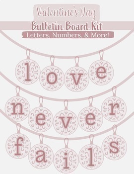 Preview of BUNDLE: Valentine's Day Bulletin Board Kit | Soft Pink BOHO | Christian