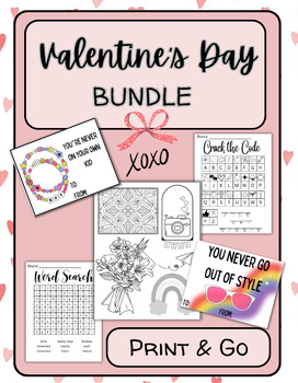 Preview of BUNDLE Valentine's Day Fun Activities with BONUS File