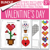 BUNDLE Valentine's Day Symmetry Mystery Pictures Grade 3 F