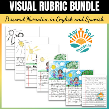 Preview of BUNDLE Visual Writing Rubric Personal Narrative Narrativo Personal Bilingual