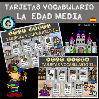 Preview of BUNDLE: Vocabulario CASTILLOS (parte I y II) / Vocabulary Cards CASTLE (SPANISH)