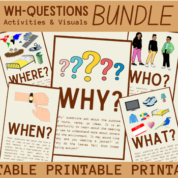 Preview of BUNDLE: WH-QUESTIONS: Activities & Handouts