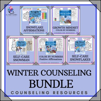 Preview of BUNDLE - WINTER COUNSELING SEL LESSON BUNDLE -  Activities Worksheets Crafts