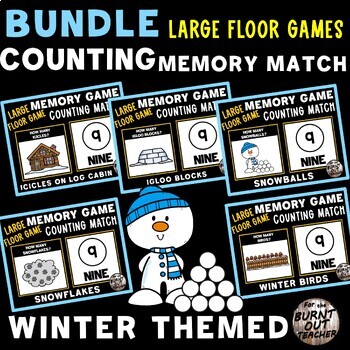 Preview of BUNDLE WINTER LARGE FLOOR MEMORY COUNT & MATCH GAMES COUNTING MATCHING JANUARY