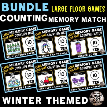 Preview of BUNDLE WINTER SEASONAL LARGE FLOOR MEMORY COUNT & MATCH GAMES COUNTING MATCHING