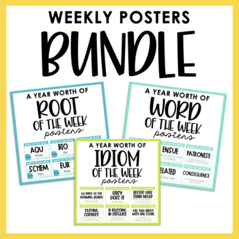 Preview of BUNDLE: WEEKLY POSTERS (ROOT, IDIOM AND WORD)
