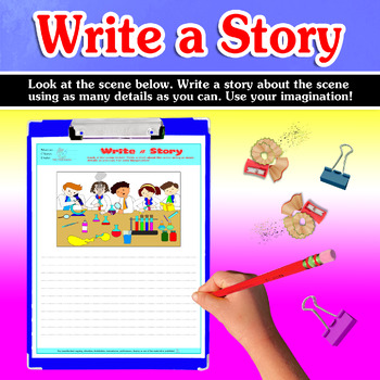 Preview of BUNDLE WRITE A STORY writing prompts Narrative speech therapy ESL ABA autism