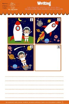 Preview of BUNDLE - WRITING, 4 pictures sequencing, writing prompts, ABA, ESL, 200 PAGES