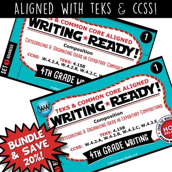 Preview of BUNDLE ~ WRITING READY 4th Grade Task Cards -  Categorizing & Organizing Ideas