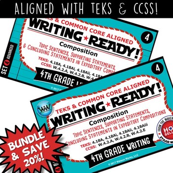 Preview of BUNDLE ~ WRITING READY 4th Grade: Topic, Supporting, & Concluding Statements