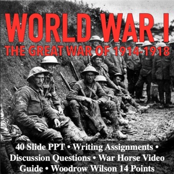 Preview of WWI World War I The Great War 1914-1918 Reading Writing Activity Bundle