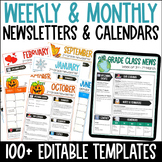 Newsletter Templates Editable - Weekly & Monthly BUNDLE w/