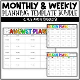 BUNDLE | Weekly and Monthly Lesson Planning Templates  | S