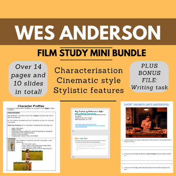 Preview of BUNDLE 1 Wes Anderson unit: Cinematic Style Guide + Character Study PLUS BONUS