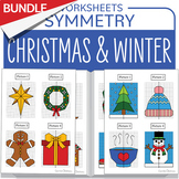 BUNDLE Winter Christmas Math Activity Symmetry Gingerbread