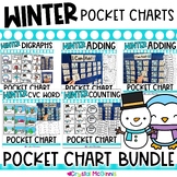 Winter Pocket Chart BUNDLE | Addition  Digraphs  CVC Words